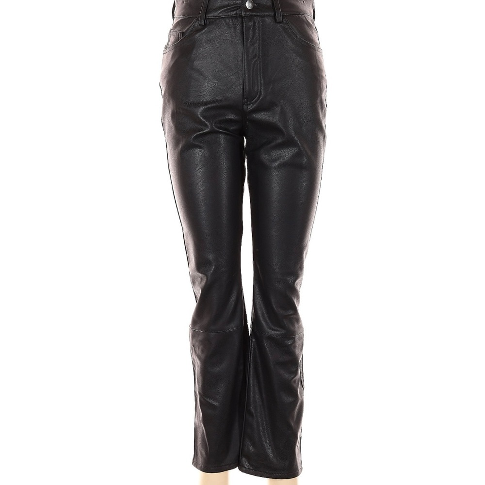 H&M Black Faux Leather Pants Sz 10